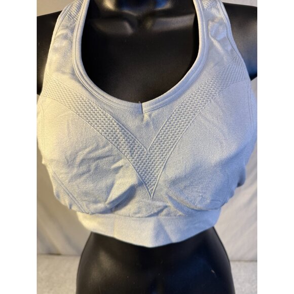 Fittin Afterglow Sports Bra Gray Removeable Pads Womens Racerback Size Large L - Picture 2 of 3
